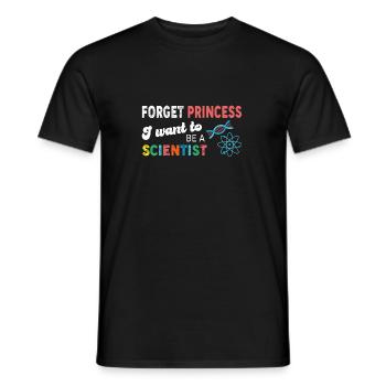 Oubliez princesse je veux être une fille scientifique - T-shirt homme - noir - Devant - AI Model Male 178 light (178cm)