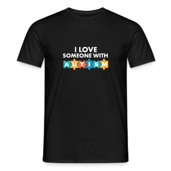I Love Someone With Autism Awareness Month Puzzle - Men's T-Shirt - black - Front - AI Model Male 178 light (178cm)