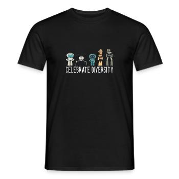 Construire Robot Drôle Célébrer Diversité Robotique Dro - T-shirt homme - noir - Devant - AI Model Male 178 light (178cm)