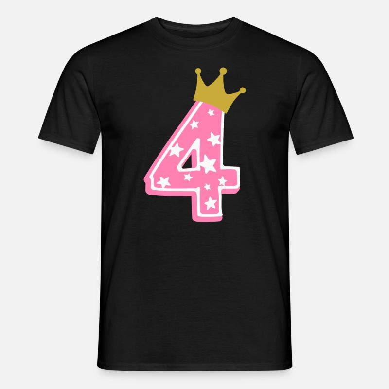 4 Krone 4. Geburtstag 4 Jahre - Männer T-Shirt - Schwarz