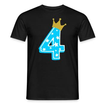 4 crown 4th birthday 4 years - Men's T-Shirt - black - Front - AI Model Male 178 light (178cm)