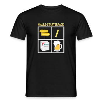 Malle Starterpack - Männer T-Shirt - Schwarz - Vorne - AI Model Male 178 light (178cm)