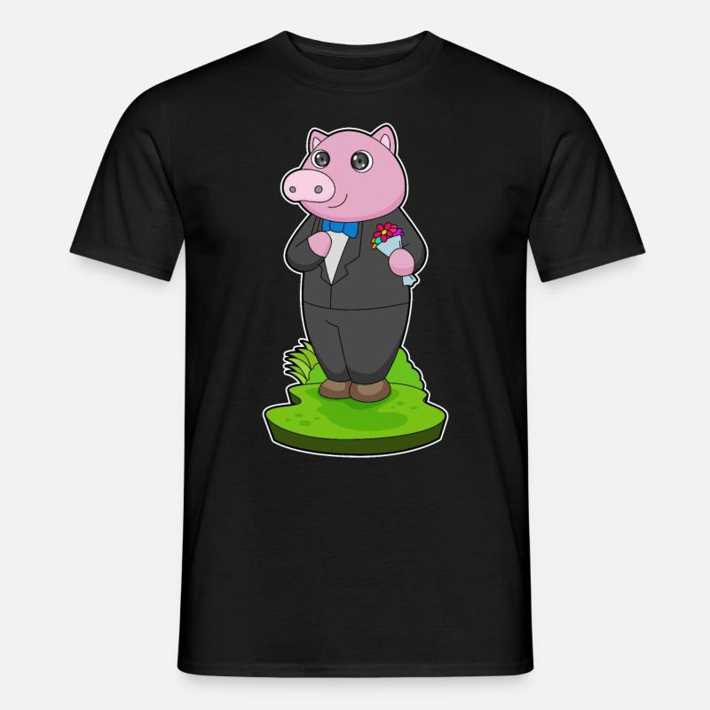 Pig Groom Giacca Matrimonio - T-shirt uomo - nero