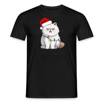 Hate Christmas Kitty - Men's T-Shirt - black - Front - AI Model Male 178 light (178cm)