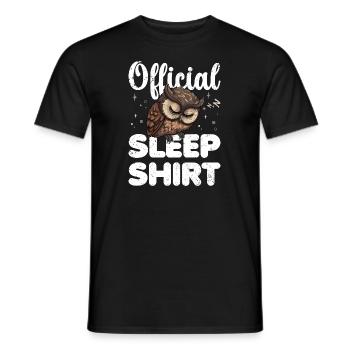 Owl Official Sleep Shirt Lazy Relax - Men's T-Shirt - black - Front - AI Model Male 178 light (178cm)
