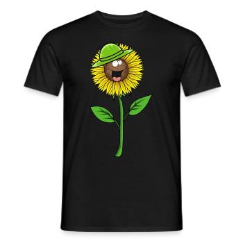Summer, Sunflower, Flower, Hat, Gardener, Flora - Men's T-Shirt - black - Front - AI Model Male 178 light (178cm)