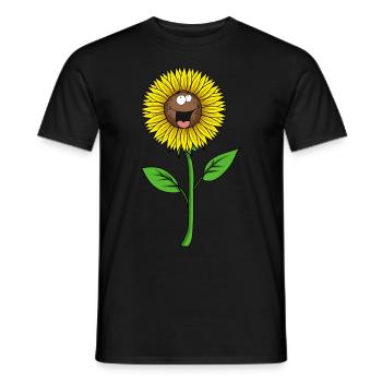 Sonnenblume Gesicht freundlich nett - Männer T-Shirt - Schwarz - Vorne - AI Model Male 178 light (178cm)