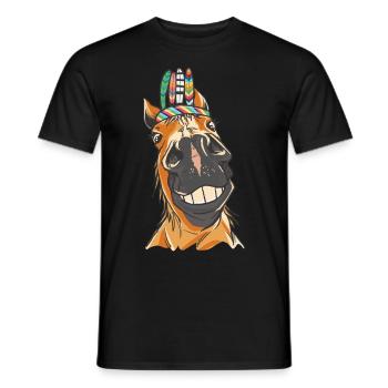 Chevaux de l’Ouest sauvage Western Chevaux Cheval Gaul Ross - T-shirt homme - noir - Devant - AI Model Male 178 light (178cm)