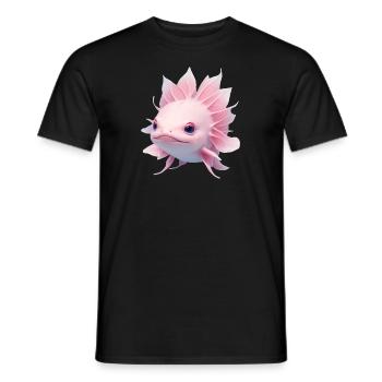 Axolotl Kawaii - T-shirt homme - noir - Devant - AI Model Male 178 light (178cm)