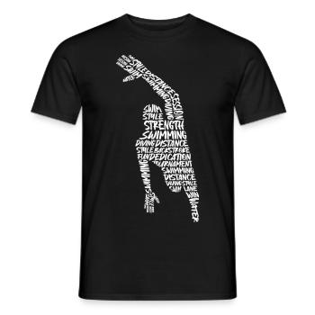 Schwimmen Schwimmsport Typografie Herren Schwimmer - Männer T-Shirt - Schwarz - Vorne - AI Model Male 178 light (178cm)