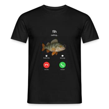 Fih Calling Remind me Message Decline Accept Phone - T-shirt homme - noir - Devant - AI Model Male 178 light (178cm)