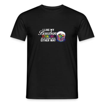 LGBT Proud Ally I Like My Bourbon Straight LGBTQ - Männer T-Shirt - Schwarz - Vorne - AI Model Male 178 light (178cm)