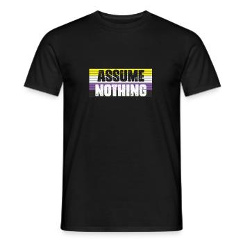 LBGT Flag Gay Pride Human Assume Nothing - T-shirt homme - noir - Devant - AI Model Male 178 light (178cm)