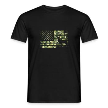 American Flag I Deer Hunting Hunter I Camo US - Männer T-Shirt - Schwarz - Vorne - AI Model Male 178 light (178cm)
