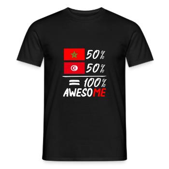 50% Marokkanisch 50% Tunesisch - Männer T-Shirt - Schwarz - Vorne - AI Model Male 178 light (178cm)