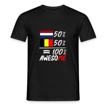 50% Netherlands 50% Belgium - Men's T-Shirt - black - Front - AI Model Male 178 light (178cm)