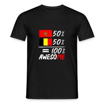 50%Maroc 50% Belgique - T-shirt homme - noir - Devant - AI Model Male 178 light (178cm)