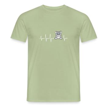 Schneeleopard - Männer T-Shirt - Sage - Vorne - AI Model Male 178 light (178cm)