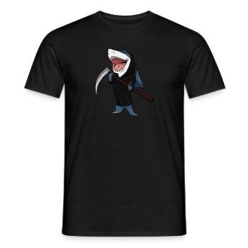 Father shark - Men's T-Shirt - black - Front - AI Model Male 178 light (178cm)