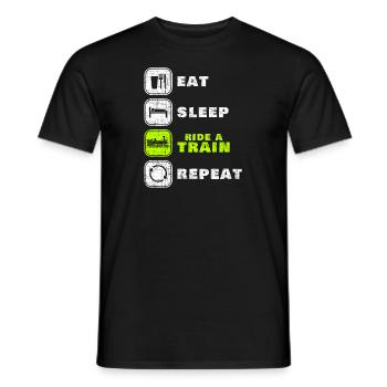 Zug - Männer T-Shirt - Schwarz - Vorne - AI Model Male 178 light (178cm)