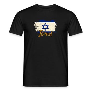 Israël - T-shirt homme - noir - Devant - AI Model Male 178 light (178cm)