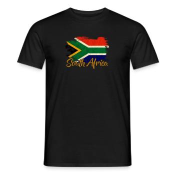 South Africa - Men's T-Shirt - black - Front - AI Model Male 178 light (178cm)