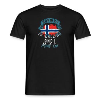 Norwegen - Männer T-Shirt - Schwarz - Vorne - AI Model Male 178 light (178cm)
