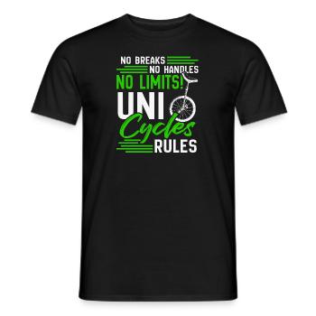 Einrad - Männer T-Shirt - Schwarz - Vorne - AI Model Male 178 light (178cm)