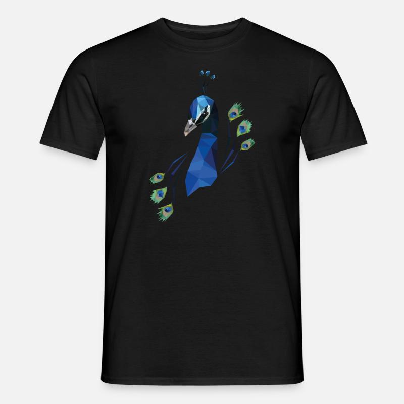 blauer Pfau - Männer T-Shirt - Schwarz