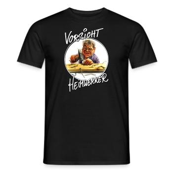 HW - Vorsicht Heimwerker - Hammer und Nägel der - Männer T-Shirt - Schwarz - Vorne - AI Model Male 178 light (178cm)