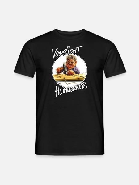 HW - Vorsicht Heimwerker - Hammer und Nägel der - Männer T-Shirt - Schwarz