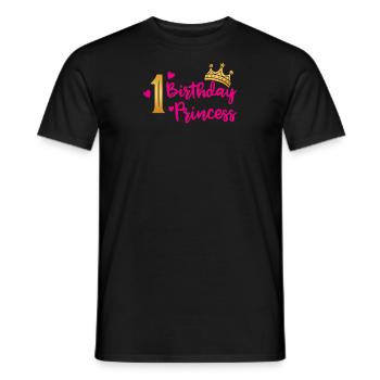 Anniversaire Princesse 1er anniversaire fille cadeau - T-shirt homme - noir - Devant - AI Model Male 178 light (178cm)