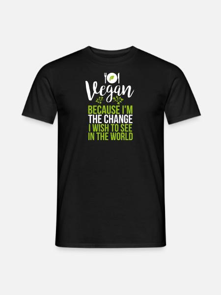 Vegan Change Vegan Veganism Gift - Men's T-Shirt - black