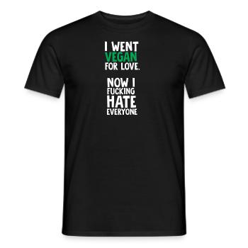 Je suis végétalien pour l'amour. cadeau végétalien - T-shirt homme - noir - Devant - AI Model Male 178 light (178cm)