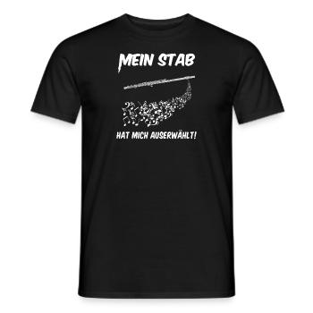 Mein Stab hat mich auserwählt Querflöte - Musiker - Männer T-Shirt - Schwarz - Vorne - AI Model Male 178 light (178cm)