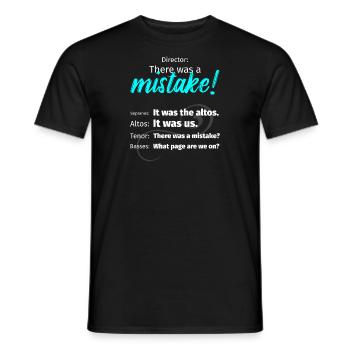 Chef de chœur Il y a une erreur soprano basse - T-shirt homme - noir - Devant - AI Model Male 178 light (178cm)
