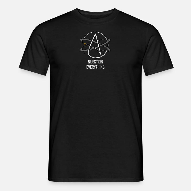 Atheismus Hinterfrage Alles Wissenschaft Atom - Männer T-Shirt - Schwarz