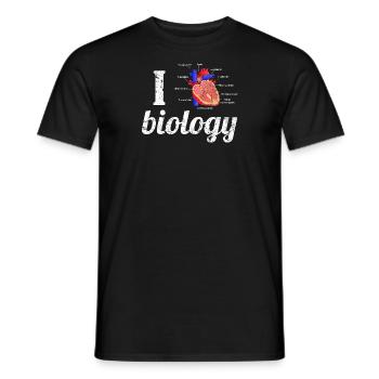 J'aime la biologie avec coeur anatomique Bio Aorta - T-shirt homme - noir - Devant - AI Model Male 178 light (178cm)