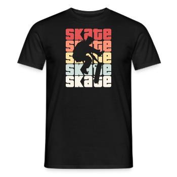 Skate Retro - Skater - Skateboard - Skateboarder - T-shirt homme - noir - Devant - AI Model Male 178 light (178cm)