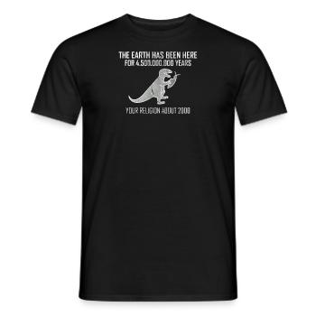 Atheismus Dinosaurier vs. Religion Fisch Geschenk - Männer T-Shirt - Schwarz - Vorne - AI Model Male 178 light (178cm)