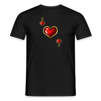 Heart Ace Poker Card Halloween Costume Funny - Men's T-Shirt - black - Front - AI Model Male 178 light (178cm)