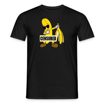 Banane censurée - T-shirt homme - noir - Devant - AI Model Male 178 light (178cm)