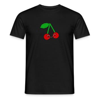 Sweet cherries - Men's T-Shirt - black - Front - AI Model Male 178 light (178cm)