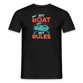 Capitaine de bateau ponton mon bateau mes règles cadeau fête des pères - T-shirt homme - noir - Devant - AI Model Male 178 light (178cm)
