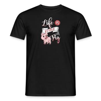 porc - T-shirt homme - noir - Devant - AI Model Male 178 light (178cm)
