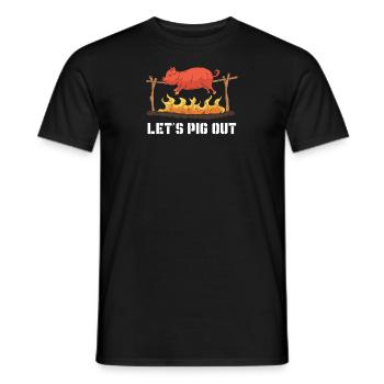Cadeau de viande de gril barbecue Campfire Let's Pig - T-shirt homme - noir - Devant - AI Model Male 178 light (178cm)