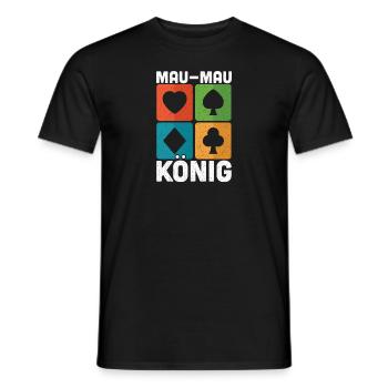 Mau Mau King Playing Cards Card Game Gift - Men's T-Shirt - black - Front - AI Model Male 178 light (178cm)