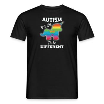 Autism Awareness Unicorn Autismus - Männer T-Shirt - Schwarz - Vorne - AI Model Male 178 light (178cm)