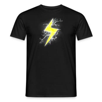la chemise éclair garçons obtiennent ce nouveau design - T-shirt homme - noir - Devant - AI Model Male 178 light (178cm)
