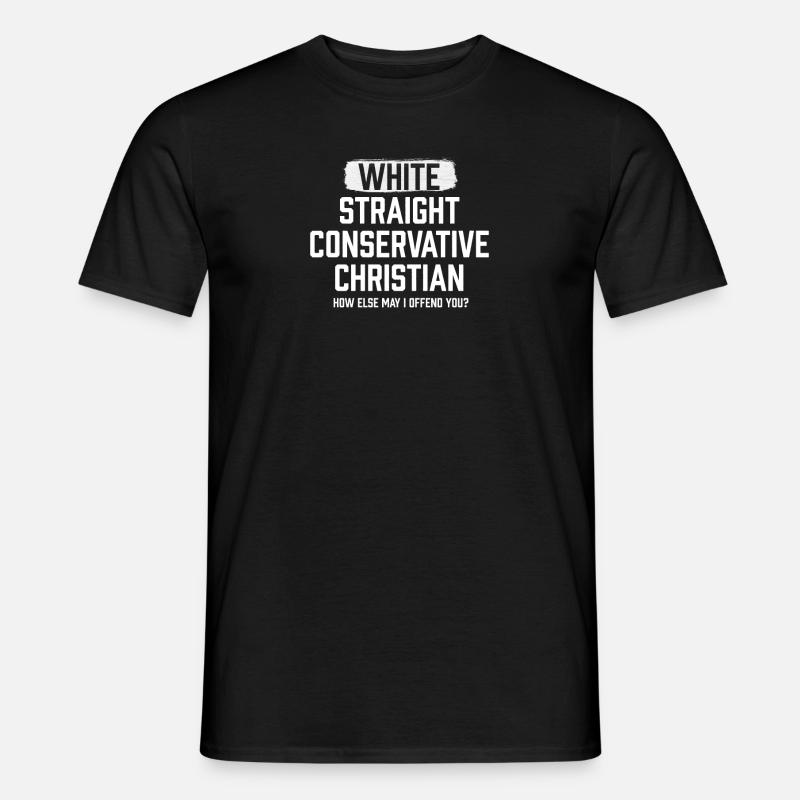 Weißer gerader konservativer Christ - Männer T-Shirt - Schwarz